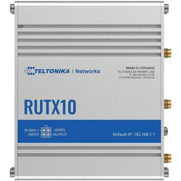 Teltonika RUTX10000200 - RUTX10 Professional Wireless Router, 4 x Gigabit Ethernet Ports, Remote Management (Modem Only - Prime)
