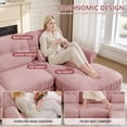 thumbnail image 4 of Hvoonc 98" Modular Sectional Sofa for Living Room, L Shaped Couch with Ottoman Chaise, Chenille Upholstery, Pink, 4 of 9