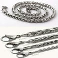 thumbnail image 4 of 3/4/5/6MM 18-36" MENS Silver Stainless Steel Wheat Braided Chain Necklace, 4 of 9