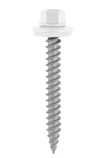 Teks 21424 #9 x 1-1/2 in. HEX WASHER HEAD SHARP PT METAL-TO-WOOD WHITE ROOFING SCREWS 100CT