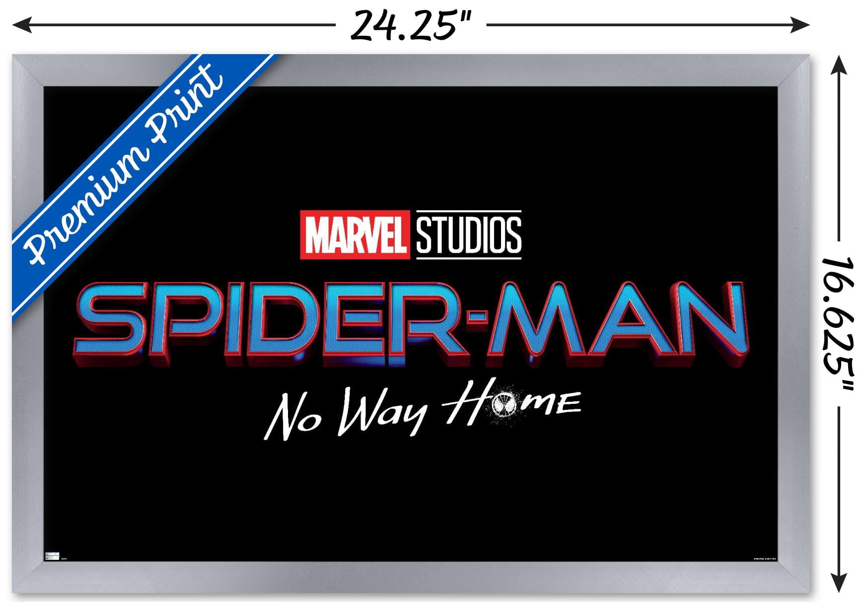 Marvel Spider-Man: No Way Home - Logo Wall Poster, 14.725" x 22.375", Framed