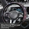 thumbnail image 2 of Steering Wheel Cover Glitter, Crystal Diamond Steering Wheel Cover for Women Girls, Decorative Bling Rhinestone Protector Cover for 14.17-15.35inch Steering Wheels, 2 of 5