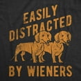 thumbnail image 2 of Womens Funny T Shirts Easily Distracted By Wieners Sarcastic Puppy Graphic Novelty Tee for Ladies Womens Graphic Tees, 2 of 9