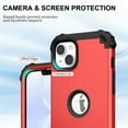 thumbnail image 3 of for iPhone 14 Case, Slim Dual Layer 3 in 1 Heavy Duty Protection Hybrid Hard PC Soft Silicone Rugged Bumper Anti Slip Full-Body Protective Cases for iPhone 14, Red, 3 of 9