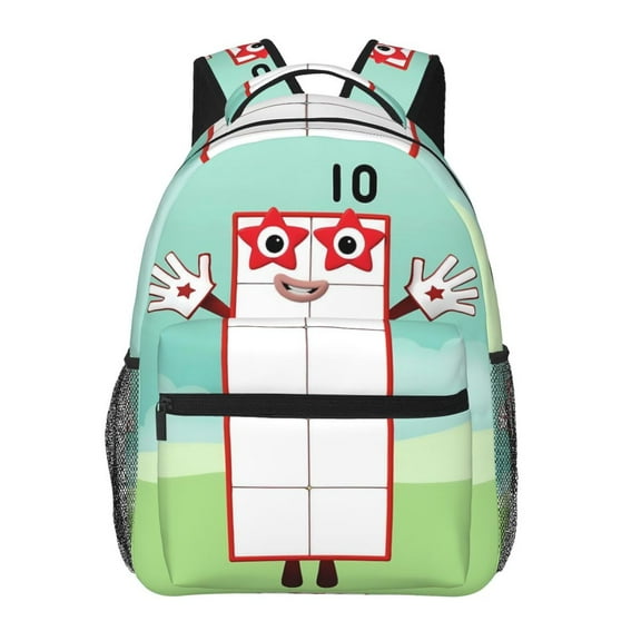 Number blocks-6 Laptop Busienss Casual Daypack Travel Backpack Schoolbag Bookbag Bags