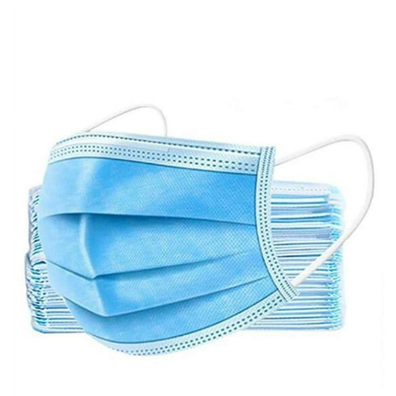 BalsaCircle 50 Disposable 3 Layers White Blue Breathable Earloop Face Masks Protective Covers Pollution Dust Germs