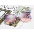 thumbnail image 3 of FEISEDY Womens Oversize Square Boyfriend Style Horned Rim Thick Plastic Sunglasses B2585, 3 of 6