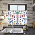 thumbnail image 4 of Yayeee Kitchen Curtains Tier Pair Light Filtering 27"x24" Rod Pocket Short Cafe Window Panel, Colorful Cartoon Graphic, 4 of 7