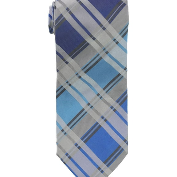 Alfani Mens Plaid Self-tied Necktie, Blue, One Size