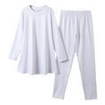 thumbnail image 2 of WOYY Little Girls Outfits Solid Casual Long Sleeve T-Shirt Dress Pants Set, Sizes 5-6, 2 of 8