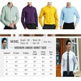 thumbnail image 4 of HISDERN Mens Dress Shirts Long Sleeve Button Down Shirts Casual Solid Formal Business Shirt Purple, 4 of 11