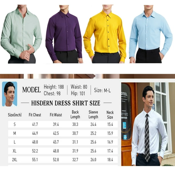 men's dress shirts size guide Men's 100% Cotton Stylish Casual Embroidered Fashion Dress Shirt M37