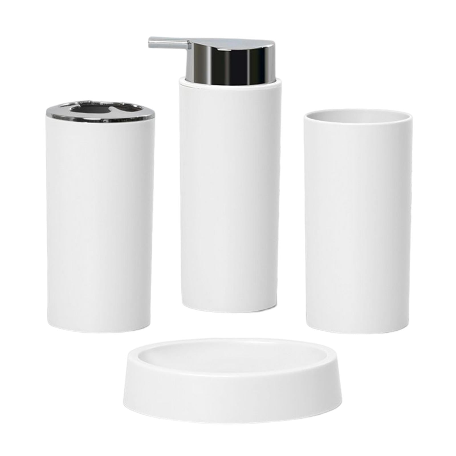 4 Pieces Bathroom Accessories Set Toothbrush Holder + Soap Dispenser