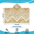 thumbnail image 2 of Pioneer Flower Floral Print Pattern Hooded Bath Towel，50"x30" for Ages 3 To 12 Kids, Quick Dry Lightweight Soft Microfiber Hood Beach Towel Cover Up for Kids, 2 of 7