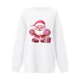 thumbnail image 5 of Lorytime Christmas Crewneck Sweatshirts Women Santa Claus Print Plush Shirt Long Sleeve Pullover Loose Tops, 5 of 5