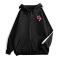 thumbnail image 5 of UngA Womens Zip Up Hoodies Long Sleeve Fall Lightweight Hooded Sweatshirt Oversized Fleece Jacket With Pockets Black,XXL, 5 of 5