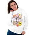 thumbnail image 3 of Spring Easter Bunny Disco Collage Women Crewneck Sweatshirt Brisco Brands S, 3 of 5