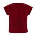 thumbnail image 4 of Camisetas para las Mujeres de Ajuste Suelto Casual Sólido V-Cuello Blusa, Moda Manga Corta Cuello Redondo Top para el Hogar Y el Uso Diario, Tela Suave, 4 of 7