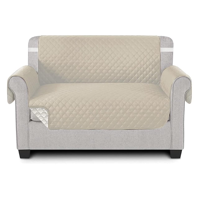 Cubre Sillones Mubson de Microfibra Beige con Agarre Antideslizante e Impermeable para 2 Asientos