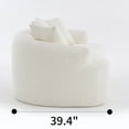 thumbnail image 5 of Noble House Arlyn 65" Curved Loveseat Sofa with Pillows, Chenille Compact Compression Couch for Small Spaces, White, 5 of 15