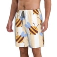 thumbnail image 2 of Kdxio A Bee Pattern Mens Casual Shorts - Drawstring Summer Beach Sports Shorts for Men, 2 of 5