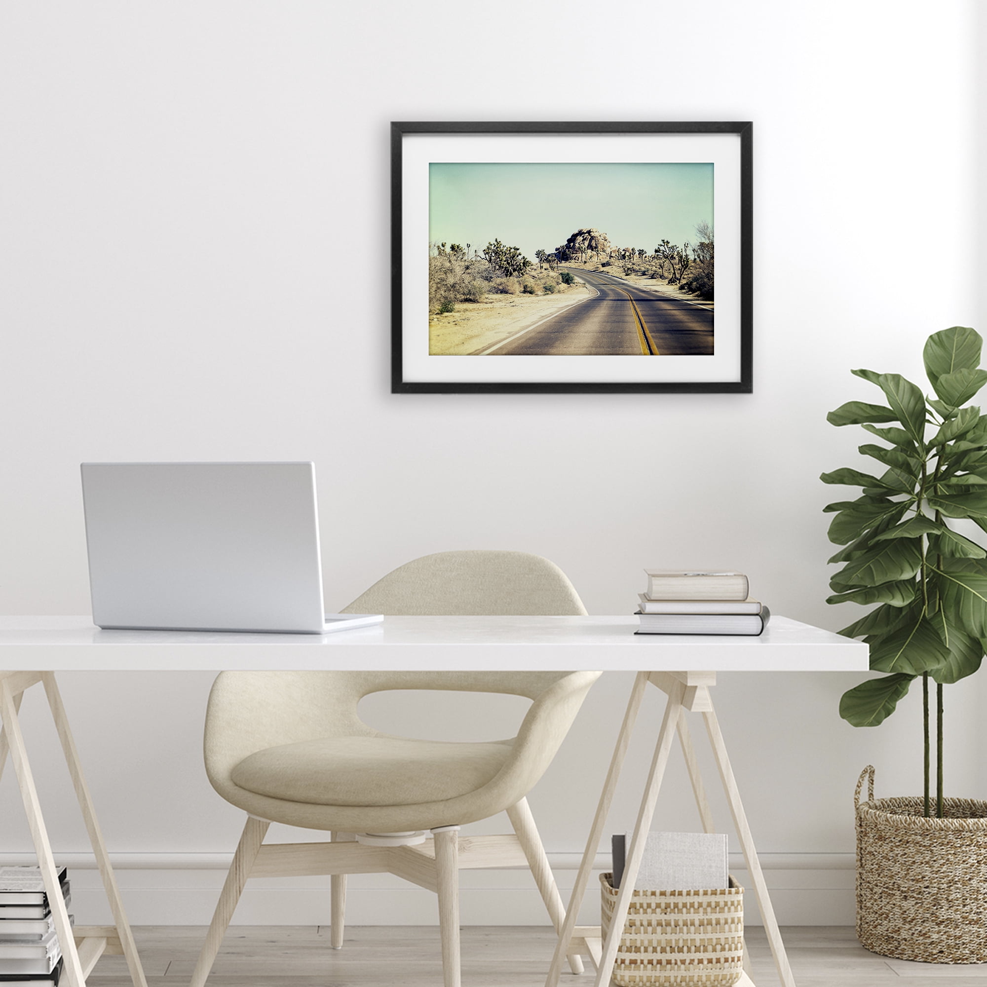 Road Trip Joshua Tree Park Black Framed Print Under Glass, design by Joseph S Giacalone