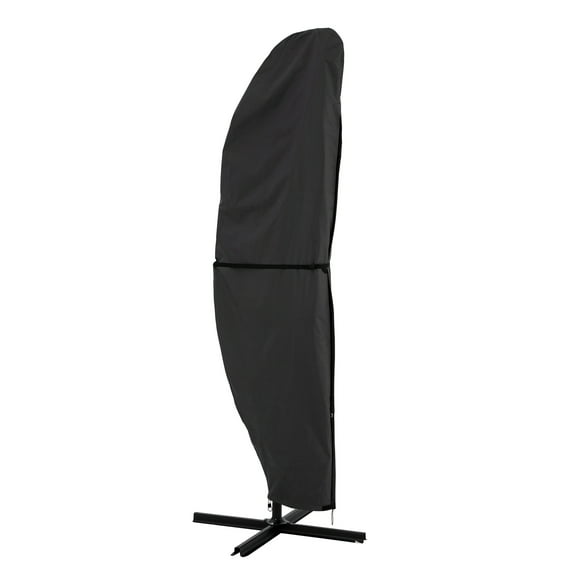 Pure Garden Offset Patio Umbrella Cover with Pole, Waterproof 600D Canvas, Fits 11.5ft Umbrellas, Gray