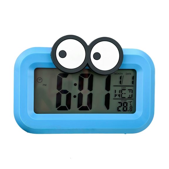 Yihuala Minis Digital Alarm Clock for Travel Small Battery Operated Clock with LED Time or Indoor Temperature Display Snooze