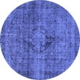 thumbnail image 1 of Ahgly Company Machine Washable Indoor Round Persian Blue Bohemian Area Rugs, 3' Round, 1 of 4