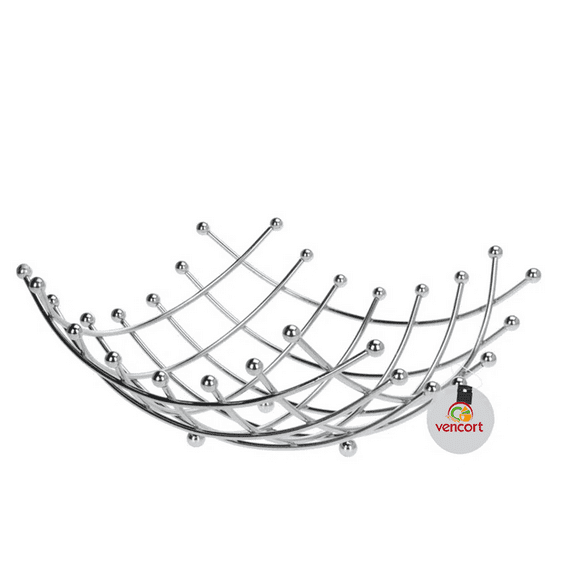 Frutero Vencort Cuadrado Cromado 26 x 26 cm