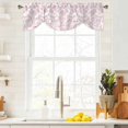 thumbnail image 4 of Tie Up Valances for Windows, Pink Flower Adjustable Valance Curtains Window Treatment for Living Room, Vintage Farmhouse Boho Leaf Spring Solid Rod Pocket Kitchen Curtains & Drapes 54x18 Inch, 4 of 9