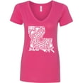thumbnail image 3 of Inktastic Louisiana Silhouette Mandala Women's V-Neck T-Shirt, 3 of 5