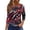 Black, variant on Women's 250th Anniversary Usa Shirt Independence Day Patriotic Star Print Crew Neck 3/4 Sleeve July 4th Top