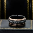 thumbnail image 2 of Jewelry Avalanche 2-tone Black & Rose Gold Tungsten Mens Eternity Wedding Band Black CZ, Anniversary Ring for Him size 11.5, 2 of 4