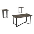 thumbnail image 1 of Monarch Specialties Table Set, 3pcs Set, Coffee, End, Living Room, Cream Stone Laminate, Black Metal, Contemporary, Modern, 1 of 3
