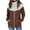 Coffee, variant on ATOYSOY Zipper Up Stand Collar Winter Loose Thicken Jackets with Pockets for Women Solid Color Tops Workout Trendy Long Sleeve Coat Casual Sweatshirts Brown M