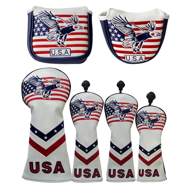 6 Piezas de material cuero PU de Cubierta para golf Accesorios Resistentes Arañazos Sharpla Sports Golf Headcover