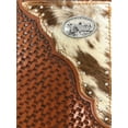 thumbnail image 4 of Texas West Men's Cow Fur Cowhide Genuine Leather Praying Cowboy Basketweave Bifold Wallet in 3 Colors, 4 of 4