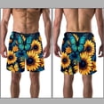 thumbnail image 3 of luoweisi Men's Beach Shorts Quick Dry Swim Trunks with Mesh Lining Sunflower Butterfly M, 3 of 5