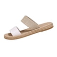 thumbnail image 2 of Comfortable Sandals for Women,Summer Shoes,Women's Flats,Flat Sandals for Women,Summer Sandals for Women,Women's Fashion Plus-Size Casual - Flat Sandals,White,9.5, 2 of 4