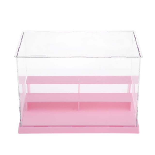 exhibición grande clara de 3 joyería modelos juguetes coleccionables Mini de acción caja protectora organizador - Rosa Yotijar Estuche de muestra