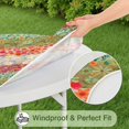 thumbnail image 5 of Boho Style Floral Round Tablecloth with Elastic Band, 44 Inch Fits 38-42 Inch Tables Liquid Resistant, 5 of 7