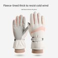 thumbnail image 2 of Guantes de esquí para mujer, de invierno, con forro polar, gruesos, cálidos, con pantalla táctil, a prueba de frío, a prueba de viento, impermeables, guantes de ciclismo de algodón para hombre, 2 of 6