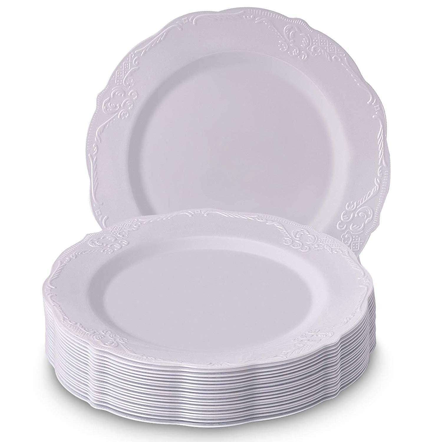 DISPOSABLE DINNERWARE PLATES Premium Reusable Plastic Dishes 20