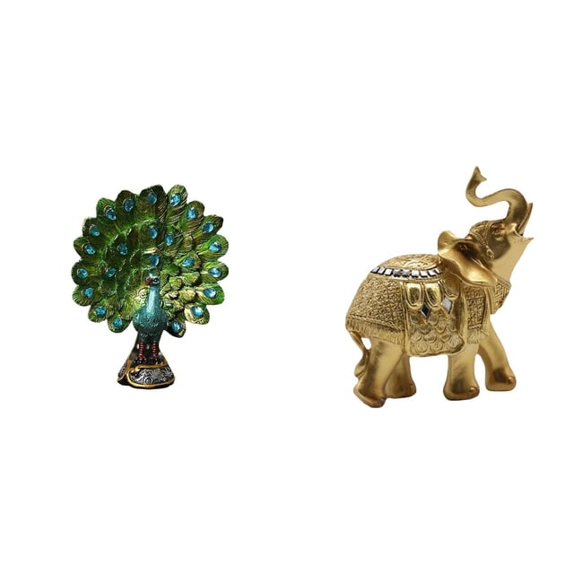 Figura de escritorio,Estatua de pavo real en estante,escritorio,decoración del hogar,Figuras decorativas creativas para la oficina y el hogar,Figura de escritorio,Estatua de