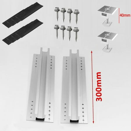 

Mounting Rail Solar Modules Panel Fastening Rail Trapezoidal Sheet Roof Bracket 2X RAIL+2X MIDDLE CLAMP(FOR 40MM)