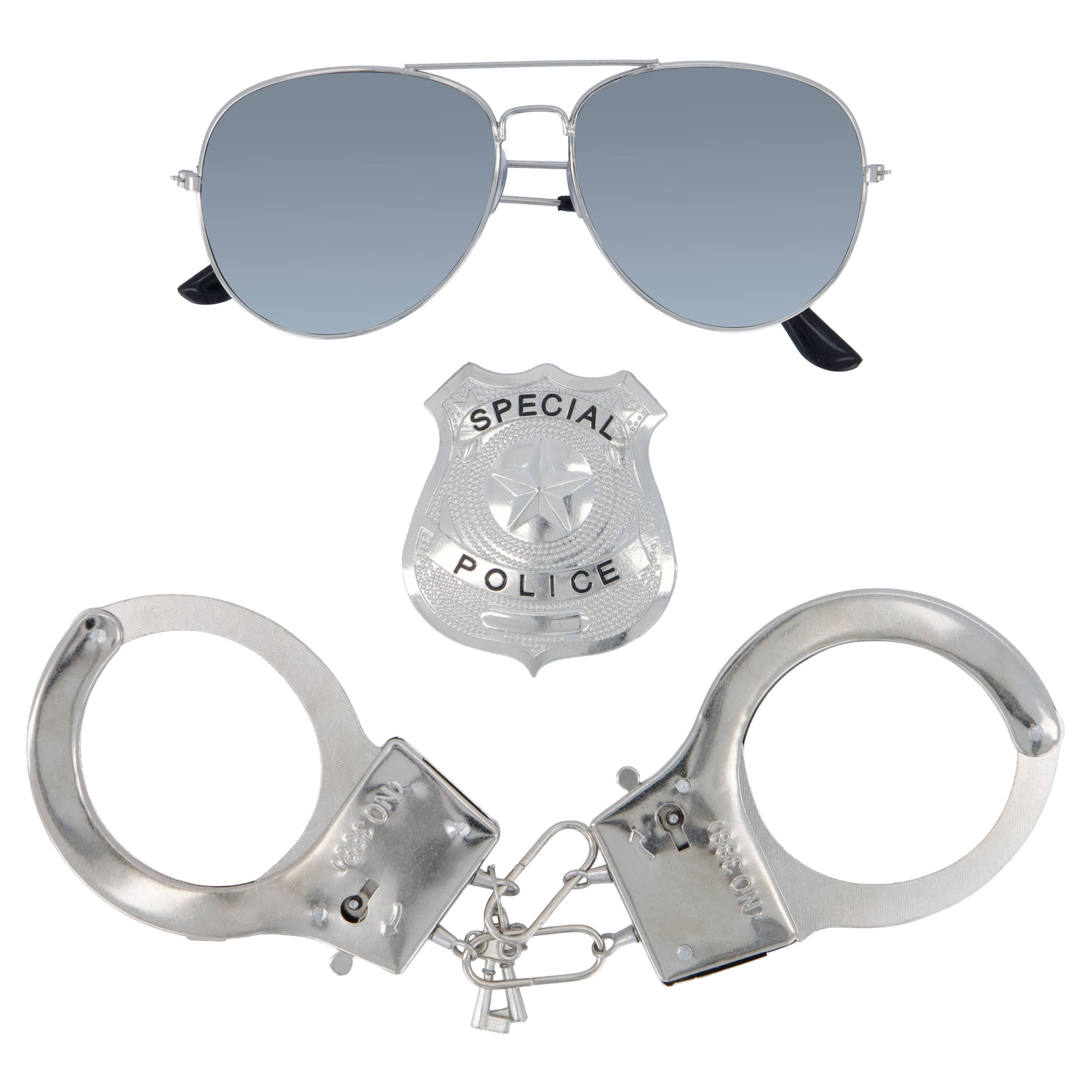 Police Costume Accessory Kit for Adults, Multicolor, 3 Pieces, Halloween by Way To Celebrate