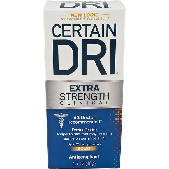 Cierto Dri antitranspirante sólido para transpiración excesiva, 1.7 oz (paquete de 3)