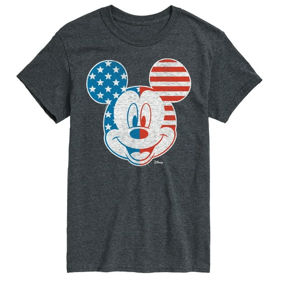 Disney - Americana - Mickey Face Stars And Stripes - Adult Short Sleeve Graphic T-Shirt