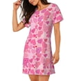 thumbnail image 2 of Naloa Love Print Women Nightgowns,Womens Loungewear,Short Sleeve Sleepwear,Comfy Ladies Nightdress, 2 of 6